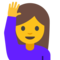 Woman Raising Hand emoji on Google